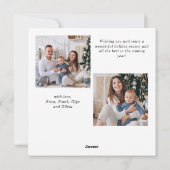 シンプル3エレガント枚スタイリッシュ写真クリスマスグリーティング シーズンカード (裏面)