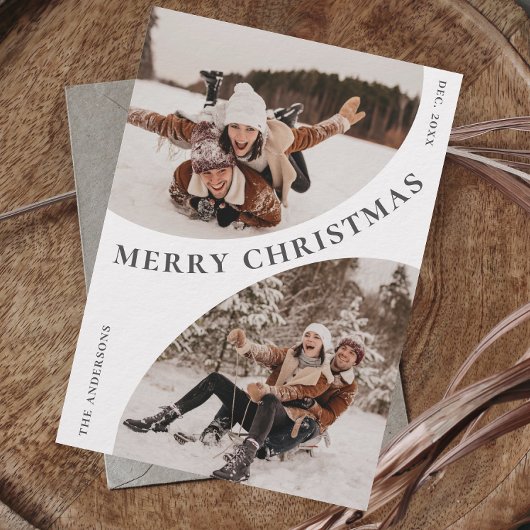 シンプル3エレガント PHOTOクリスマスQRコード シーズンカード