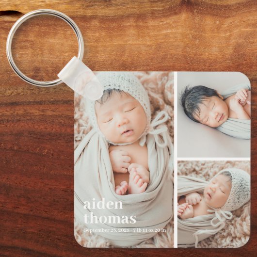 シンプル3キーチェーンのパーソナライズされた キーホルダー (正面)