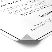 シンプル3コース結婚のメニューポスター ポスター (角)