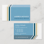 シンプル3ストライプDモダントレンディー男らし青 名刺 (正面/裏面)