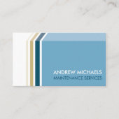 シンプル3ストライプDモダントレンディー男らし青 名刺 (正面)