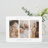 シンプル3パーソナライズされたフォトコラージクリスマス | シーズンカード (スタンド正面)