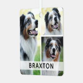 シンプル3フォトカスタムペット メタルオーナメント (正面左)