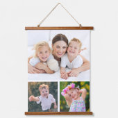 シンプル3フォトコラージュ 吊り下げ型タペストリー (正面)