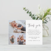 シンプル3フォトベビー サンキューカード (スタンド正面)