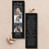 シンプル3フォト悔やみや弔慰祈りの言葉カード スキニー名刺