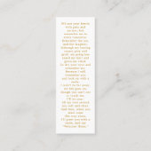 シンプル3フォト金ゴールド悔やみや弔慰祈りの言葉カード スキニー名刺 (裏面)