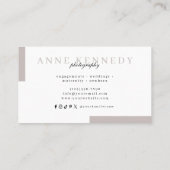 シンプル3ミニマル枚の写真結婚撮影者 名刺 (裏面)