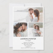 シンプル3モダンフォトスクリプト婚約パーティ 案内状 (裏面)