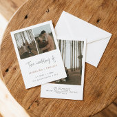 シンプル3モダン枚の写真結婚式招待状 招待状