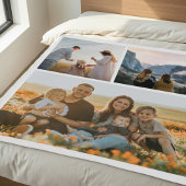 シンプル3モダン枚フォトコラージュ毛布 フリースブランケット