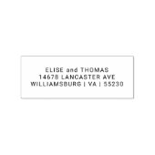 シンプル3ライン差出人住所木製ハンドル ラバースタンプ (インプリント)