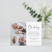 シンプル3写真オベビーありがとう ポストカード (スタンド正面)