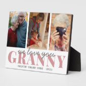 シンプル3写真グラニー愛する書道 フォトプラーク (側面)