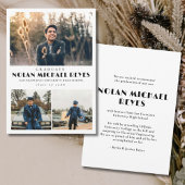 シンプル3写真コラージュクラシック卒業 案内状