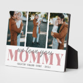 シンプル3写真書道ママ愛するプレゼント フォトプラーク (側面)