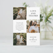 シンプル3写真結婚の サンキューカード (スタンド正面)