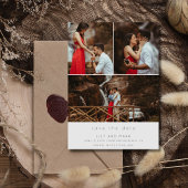 シンプル3写真結婚式の日付を保存 セーブザデート