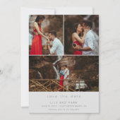 シンプル3写真結婚式の日付を保存 セーブザデート (正面)