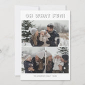 シンプル3家族の写真クリスマスああ何おもしろい シーズンカード (正面)