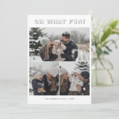 シンプル3家族の写真クリスマスああ何おもしろい シーズンカード (スタンド正面)