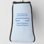 シンプル3文字ブルーモノグラム ゴルフヘッドカバー (回転90)