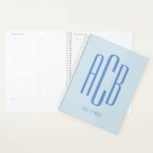 シンプル3文字ブルーモノグラム プランナー手帳 (ディスプレー)