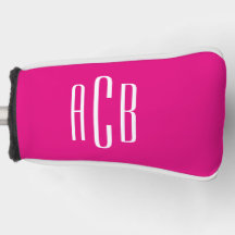 シンプル3文字ホットピンクとホワイトモノグラム