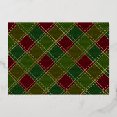 シンプル3枚の写真コラージュのプレイドメリークリスマス 箔シーズンカード (裏面)