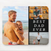 シンプル3枚の写真最高のパパEver Black マウスパッド (正面)