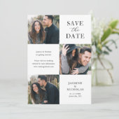 シンプル3枚写真ウェディング セーブザデート (スタンド正面)