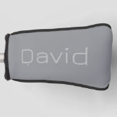 シンプル3次元ルッキング文字 | グレー ゴルフヘッドカバー (正面)