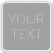 シンプル3次元ルッキング文字 | グレー シール (正面)