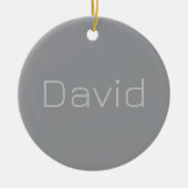 シンプル3次元ルッキング文字 | グレー セラミックオーナメント (正面)