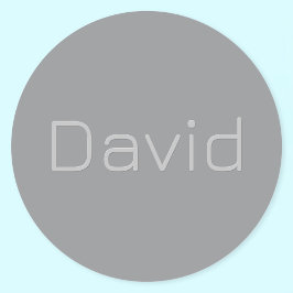 シンプル3次元ルッキング文字 | グレー ラウンドシール