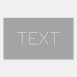 シンプル3次元ルッキング文字 | グレー 長方形シール