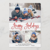 シンプル3素朴写真メリークリスマスグリーティング シーズンカード (正面)