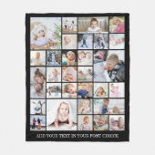 シンプル30フォトコラージュカスタム文字 フリースブランケット (正面)