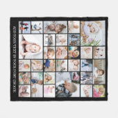 シンプル30フォトコラージュカスタム文字 フリースブランケット (正面(横))