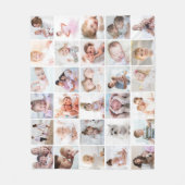 シンプル30フォトコラージュテンプレートあなたの色 フリースブランケット (正面)