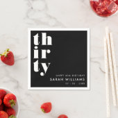 シンプル30モダン歳の誕生日パーティー スタンダードカクテルナプキン (インサイチュ)