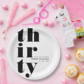 シンプル30モダン歳の誕生日パーティー ペーパープレート (パーティー)