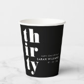 シンプル30モダン歳の誕生日パーティー 紙コップ (裏面)