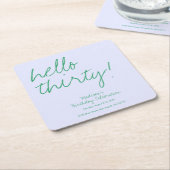 シンプル30歳の誕生日 スクエアペーパーコースター (アングル)