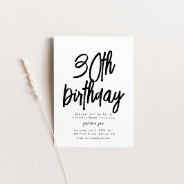 シンプル30th誕生日招待状テンプレート 招待状