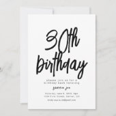 シンプル30th誕生日招待状テンプレート 招待状 (正面)