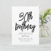 シンプル30th誕生日招待状テンプレート 招待状 (スタンド正面)