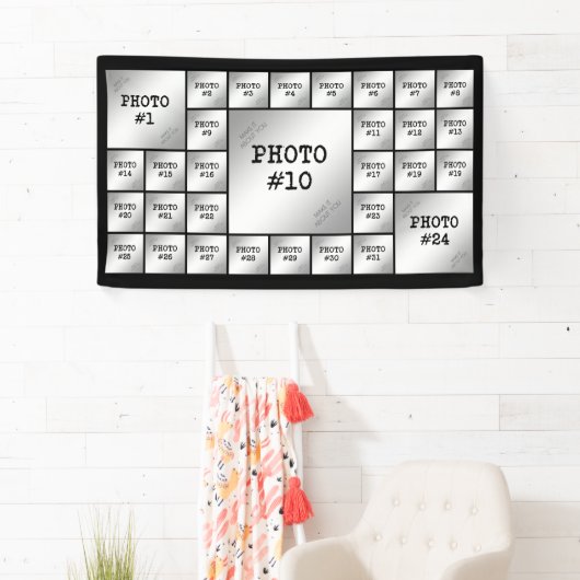 シンプル31フォトコラージュテンプレートカスタムカラー 横断幕 (インサイチュ)