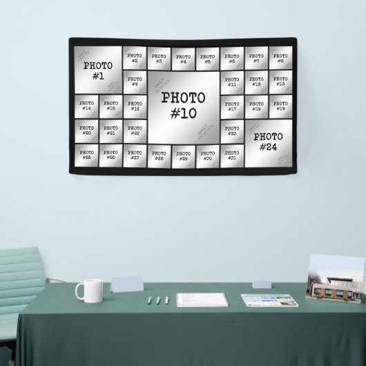 シンプル31フォトコラージュテンプレートカスタムカラー 横断幕 (トレードショー)